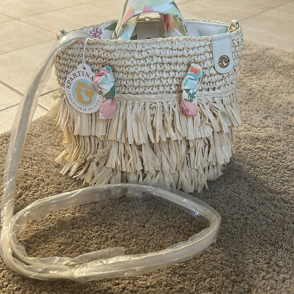 Spartina 449 Cream Fringe Tote